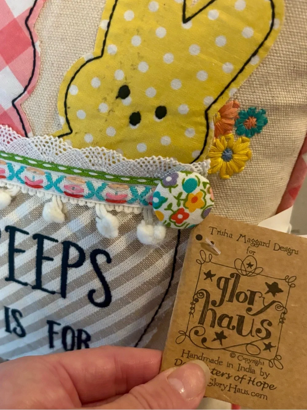 Silly Peeps Easter Embroidered Decorative Pillow - Multicolor. NWT💙💗💚💛💐